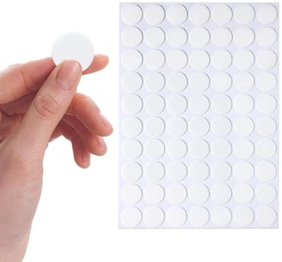 Set van 70 dubbelzijdige, ronde, waterdichte en sterke lijmstickers van 20 mm, scheurbestendig en veelzijdig voor knutselen en decoratie