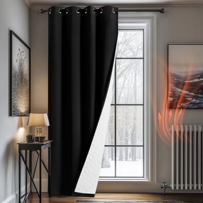 White-label® Deurgordijn - Polyester - 132x214cm - Zwart