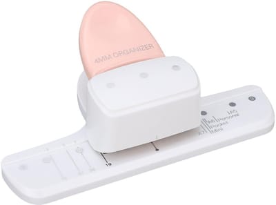 Dailygoods- Gaatjesmaker 3-gaats - 4mm Gatdiameter - Verstelbare Liniaal - Lichtgewicht - Plastic Basis - Sterk en Duurzaam - Perforator