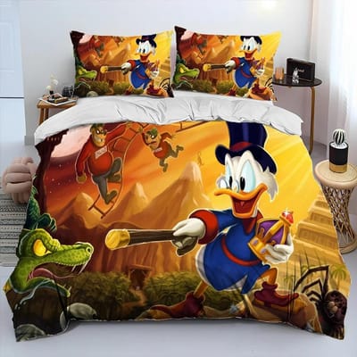 Mickey Mouse Cartoon Donald Duck HD Dekbed Beddengoed Set Dekbedovertrek Bed Set Dekbedhoes Kussensloop Queen Beddengoed Set Volwassene Kind AU Single(140*210cm)3pcs