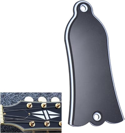 Truss Rod Cover voor Gitaar met 2 Gaten - PVC Binder voor Gibson LP, SG, Flying V en ES Gitaren - Zwart Bell-vormig Accessoire