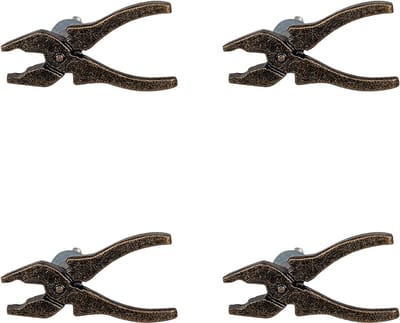 Clayre & Eef Deurknop Set van 4 Knijptang 6x3x3 cm Bruin IJzer