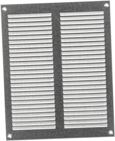 Ventilatierooster - Afsluitrooster Ventilatiekap - Luchtcirculatie Verbeteren - Geïntegreerd Insectennet - 200x250mm - Verzinkt