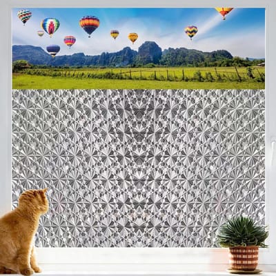 Raamfolie Kristal Rooster - Privacy folie glas - Creëer privacy thuis - Statische hechting zonder lijm