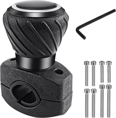 Universele stuurknop spinner, ideaal voor: tractor, stuurwiel, draaiknop, stuurhulp, universeel stuurwiel, draaiknop voor auto, vrachtwagen, vorkheftruck enz., zwart