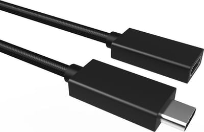 USB C verlengkabel | Laadsnelheid 20V / 5A / 100 watt | USB 3.2 gen 2 | 20 Gb/s | Type C naar C | Male to female | Power delivery | Snelladen | E-Marker IC chip | Zwart | 0.5 meter | Allteq