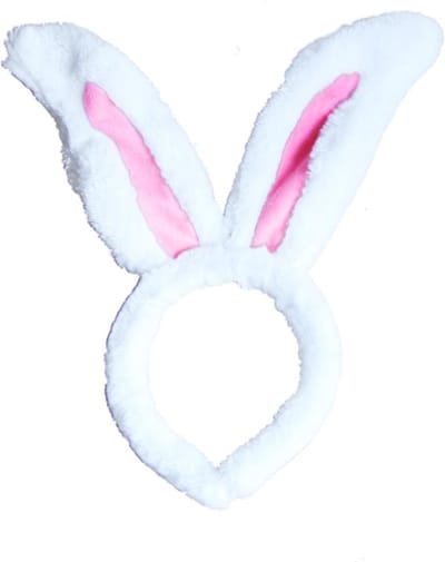 KIMU® Haarband Konijn Wit - Diadeem Konijnenoren Oren - Oortjes Playboy Bunny Paashaas Haas Pasen Paasviering Festival