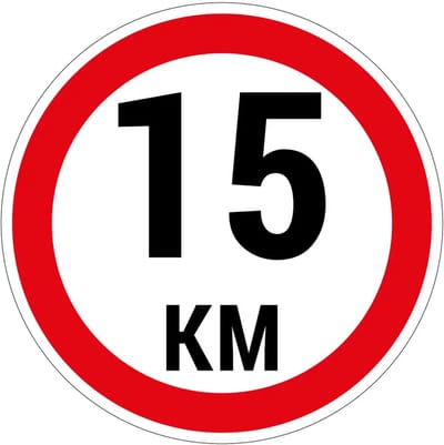 15 km bord | gecoat dibond materiaal | 10 cm