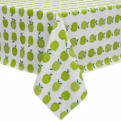 Protecttable - Rond Mexicaans Tafelzeil Appels Groen ⌀118cm - Tafelkleed Afwasbaar - Kunststof