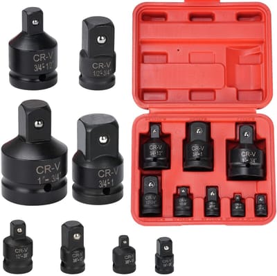 Dailygoods- Adapterset 6-delig - Dopsleuteladapters - Chroom-vanadium-staal - Corrosiebestendig - Praktische opslag - Verschillende maten - Dopsleutel