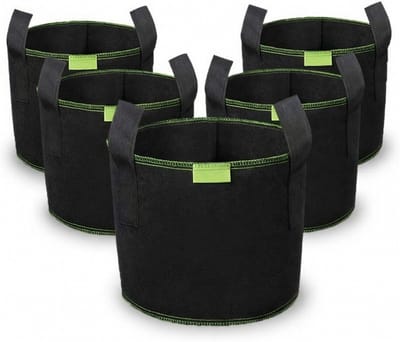 Famanu - Kweekzakken van vliesstof met handgrepen voor groenten, aardappelen, tomaten, aardbeien, bloemen en fruit, 3 gallon