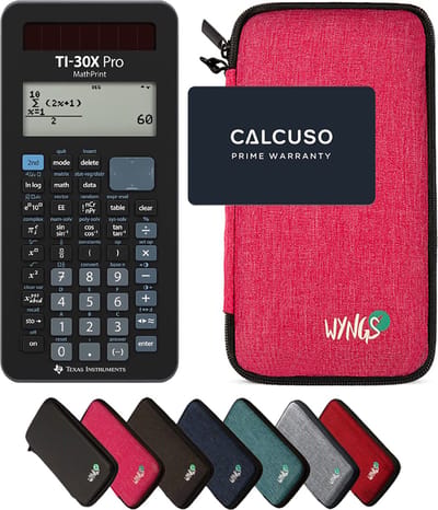 TI-30X Pro MathPrint incl. WYNGS Beschermhoes Roze - Wetenschappelijke Rekenmachine - Basis Pakket