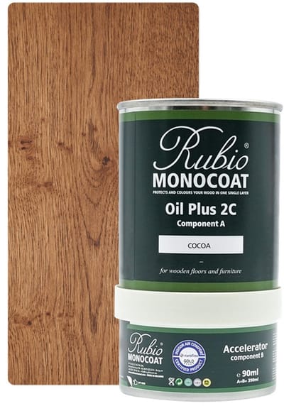 Rubio Monocoat Oil Plus 2C - Ecologische Houtolie in 1 Laag voor Binnenshuis - Cocoa, 390 ml (15 m²)