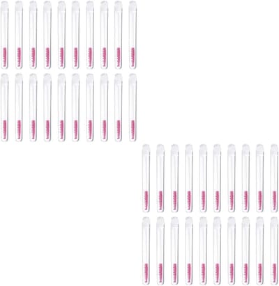 Wimperborstels met Tubes - Mascara Borstels Wimper Verlengstangen - Wimperextensions Aanbrengen - Herbruikbaar en Afneembaar - 40 stuks - Wit