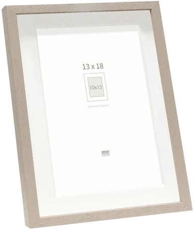 Deknudt Frames Fotolijst - taupe met passe-partout - 10x15 / 13x18 cm