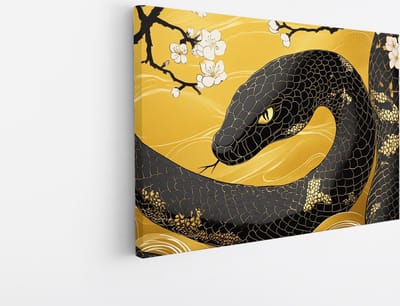 Saammp Canvas Schilderij - Slang - Natuur - Dieren - 45x30 - Foto op canvas - Wanddecoratie - Muurdecoratie Woonkamer - Slaapkamer decoratie - Canvas Print