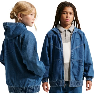 Nike NSW Jassen Kinder - Blauw - Maat 147 - 158 CM - Katoen Keperbinding