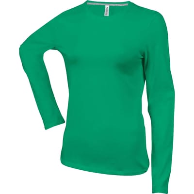 Kariban Dames T-shirt ronde hals lange mouwen K383 - Forest Green - XXL
