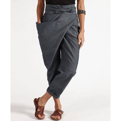 Dames Zomerbroek Irreguliere Zakken Streetwear Effen Kleur Hoge Taille Trendy Rechte Wijde Pijpen Cropped Broek voor Dating XL gray
