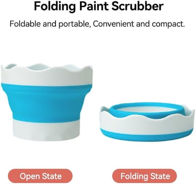 Dailygoods- Opvouwbare Waterbekers - 3 Stuks - Siliconen - Antislip - Gemakkelijk te Reinigen - Voor Binnen/Buiten - Perfect voor Kamperen - Verfwaterbeker