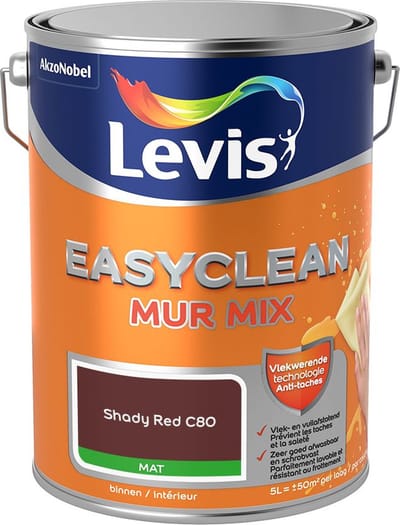 Levis - Easyclean Mur Mat Mix - Shady Red C80 - Mengverf - 5 L