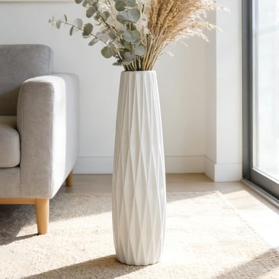 Vaas Vloervaas 71 cm/28 inch hoog Vloer Bloemenvaas Houder decoratieve grote Vazen voor Tafel Tafeldecoraties Regal Huisdecoratie Woonkamer Gedroogde Bloemen Arrangement