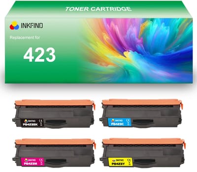 INKFIND TN423 tonercartridge multipack van 4 stuks (Zwart+Cyaan+Magenta+Geel) compatibel met Brother TN423BK/TN423C/TN423M/TN423Y TN-423BK/TN-423C/TN-423M/TN-423Y (Zwart+Cyaan+Magenta+Geel) toner cartridge -4-pack BK/C/M/Y