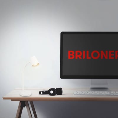 BRILONER Skriva - Tafellamp - bureaulamp - met snoer - draaibaar tafellampje - excl. GU10 - 13 x 38,5 cm - wit