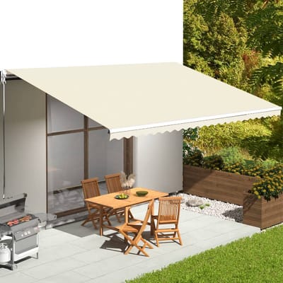 vidaXL - Vervangingsdoek - voor - luifel - 600x350 - cm - polyester - crèmekleurig