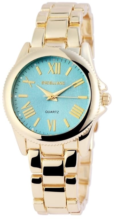 EXCELLANC Dameshorloge Metall met metalen armband en Mineralglas