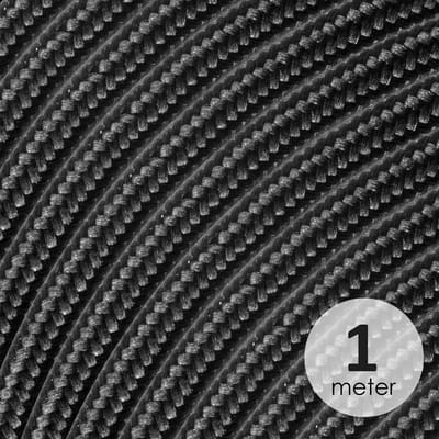 Home Sweet Home - Strijkijzersnoer Zwart - stof - bestel per meter - elektriciteitssnoer 3 aderig - textielkabel 3x0.75m² - VDE gekeurd