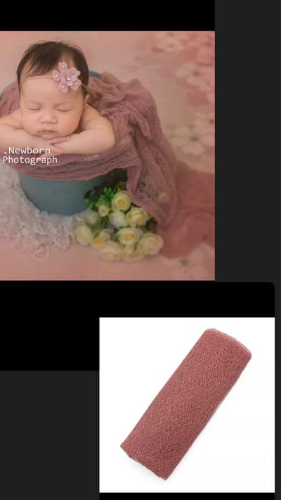 Akyol - baby stretch wrap – babydoek – newbornshoot – baby – kind – pas geboren - donker roze