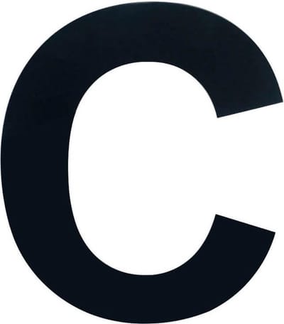 Huisnummer RVS Letter C - Huisnummer RVS 15 cm - Modern RVS Huisnummer - RVS Huisnummer C