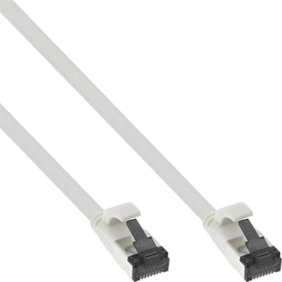 InLine® Patchkabel plat, U/FTP, Cat.8.1, TPE halogeenvrij, wit, 0,3m