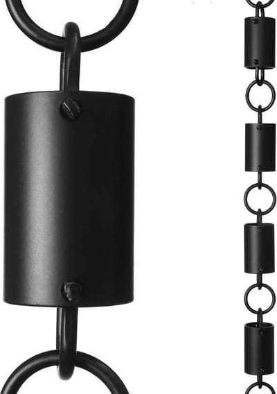 Aluminium Regen Ketting voor Goten Vervanging van Regenpijp - Zwart Gepoedercoat 8,5 Voet