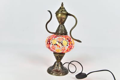 Turkse Ibrik tafellamp - handgemaakt multicolour nachtlamp - 1 stuk - sfeervolle decoratie