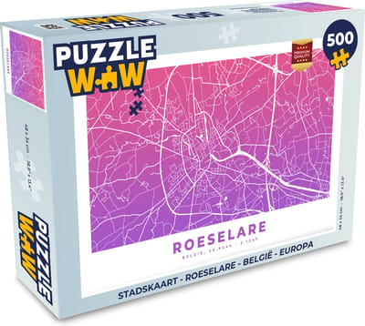 Puzzel Stadskaart - Roeselare - België - Europa - Legpuzzel - Puzzel 500 stukjes - Plattegrond