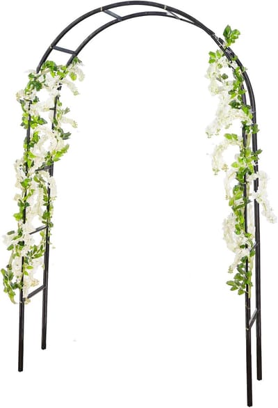 Metalen Tuinboog - Decoratie Boog - Bruiloft Decoratie - Eenvoudige Montage - 239cm Hoog - Zwart