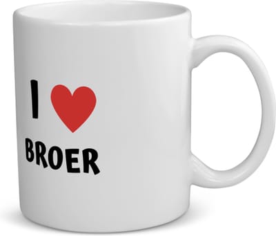 Akyol - i love broer koffiemok - theemok - Broer - de liefste broer - verjaardag - cadeautje voor broer - broer artikelen - kado - geschenk - 350 ML inhoud
