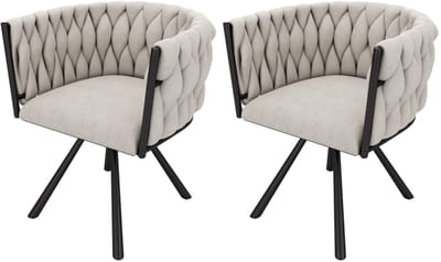 Eetkamerstoel fluwelen loungestoelen woonkamerstoelen vrij draaibare stoelen set 2-delige set