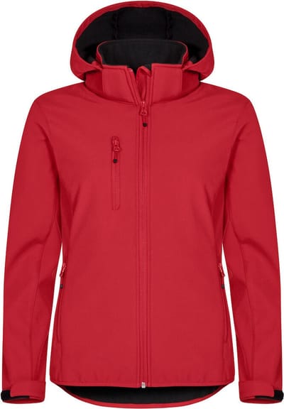 Clique Softshell jas met Capuchon Basic Dames - Rood - Maat XS/34