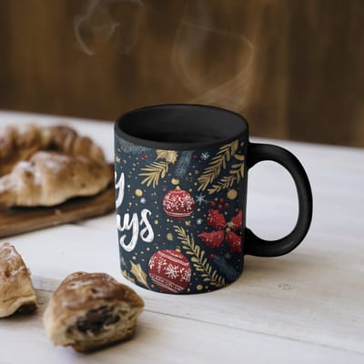 Magische Mok - Foto op Warmte Mokken - Koffiemok - Feestelijk - Kerstgroet - Kleurrijk - Magic Mok - Beker - 350 ML - Theemok