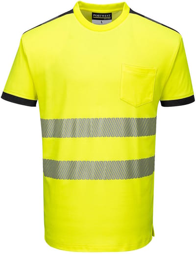Portwest T181 - Hi-Vis Vision T-shirt - Geel/zwart - R Maat L