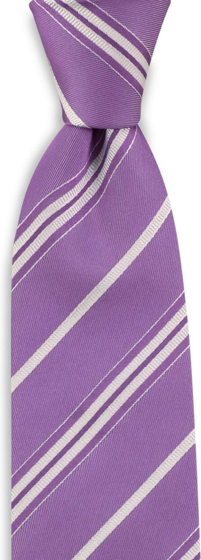 We Love Ties - Stropdassen - Stropdas Steven Stripe - lila / wit