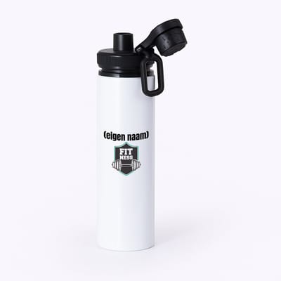 Hacebo® - fitness logo dumbbells met eigen naam waterfles met draaidop zwart - Fitness - atleten/sport liefhebbers - sport - fitness - dumbbells - verjaardag - cadeau - kado - water fles - 850ML