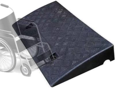 Drempel Oprit - Stoeprand Helling - Vlotte Overgang - Antislip Ontwerp - 50x27x13 cm - Zwart