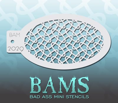Bad Ass Stencil Nr. 2029 - BAM2029 - Schmink sjabloon - Bad Ass mini - Geschikt voor schmink en airbrush