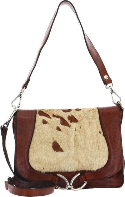 CAMPOMAGGI Schoudertas Nemesi Crossbody Bag Bianco + Beige + T / Cognac Bruine