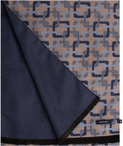 TRESANTI | FERSO | Viscose sjaal vierkante ketting motief | Blauw
