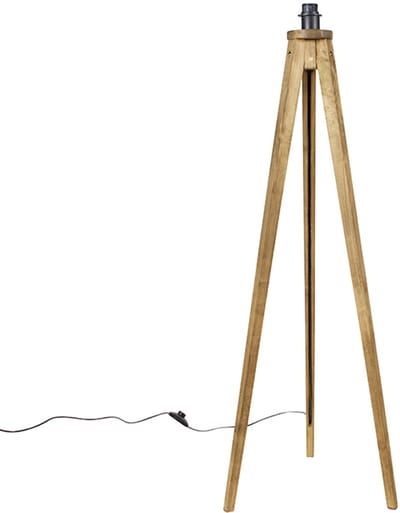 QAZQA tripod_classic - Landelijke Tripod | driepoot vloerlamp | Staande Lamp - 1 lichts - H 1150 mm - Bruin - Woonkamer | Slaapkamer | Keuken